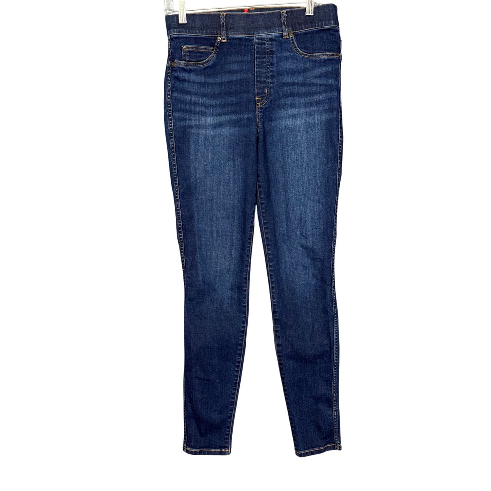 Spanx Jeans Womens Medium Tall MT Blue Ankle Skinny Leggings Dark Wash Pull On
